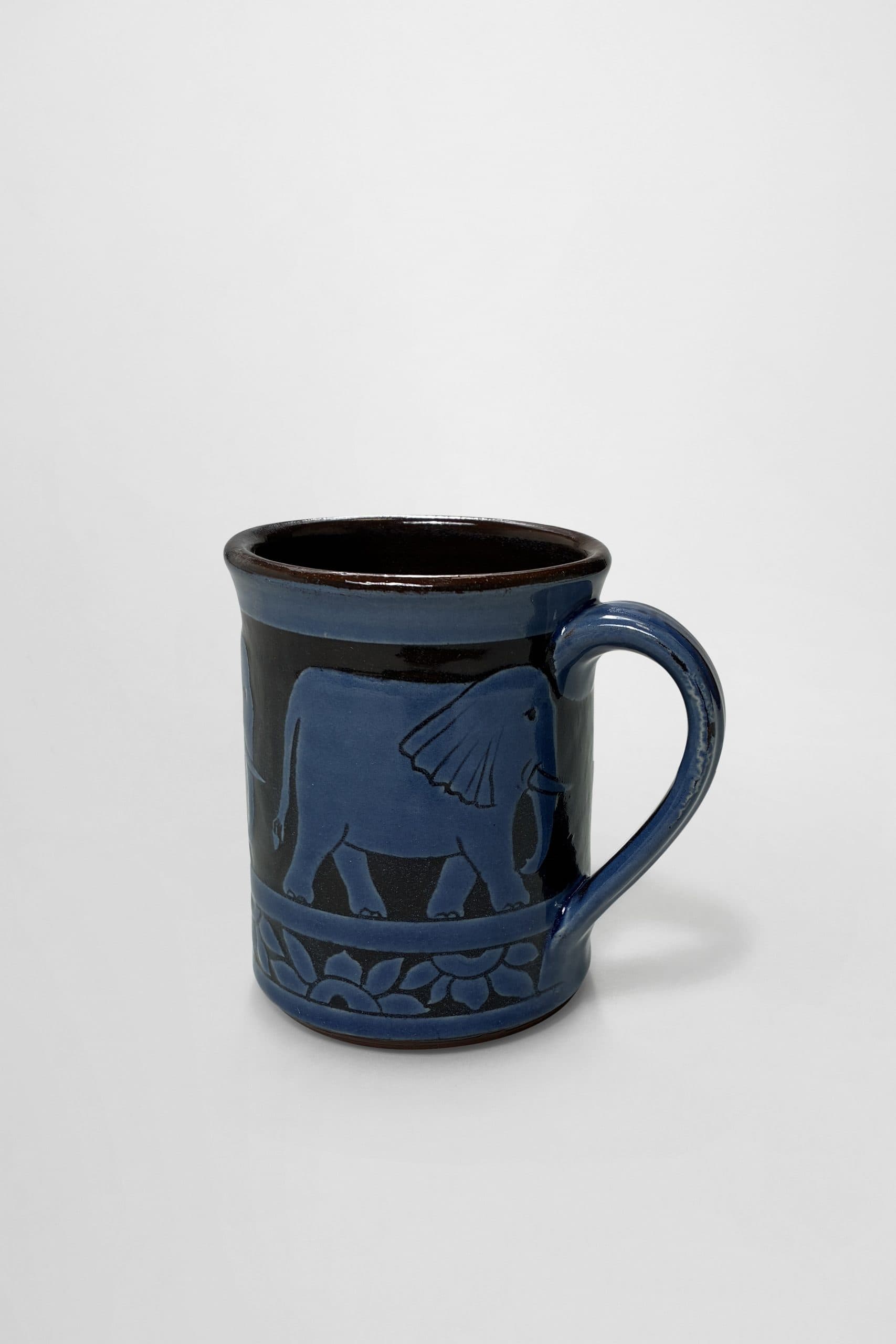 Sgraffito Hand-thrown Coffee Mug
